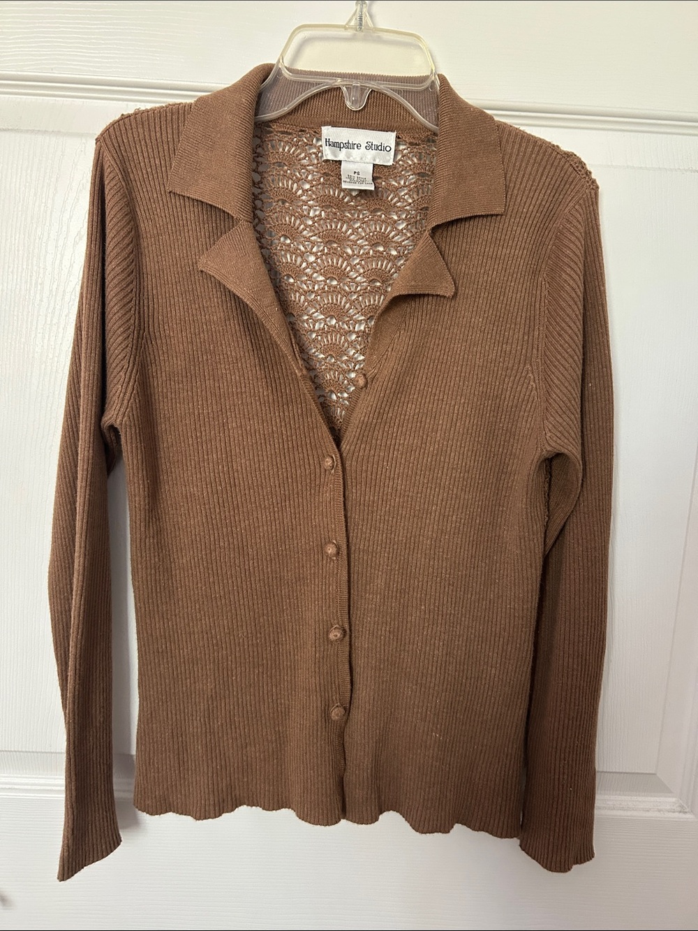 Hampshire Studio Ribbed Button-Front Women's Sweater, Sz. PS, Like New.